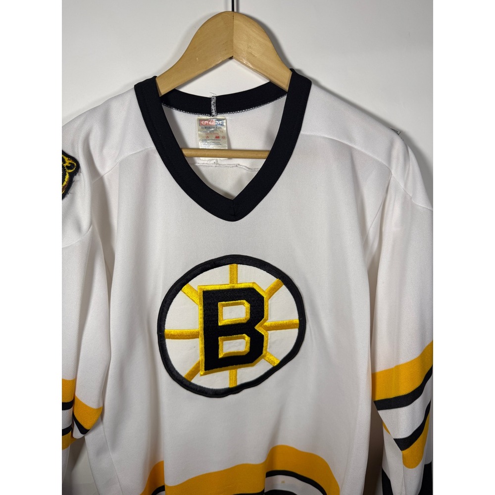 Vintage CCM Maska Boston Bruins Hockey Jersey White Mens Small NHL Made in USA - Picture 2 of 10